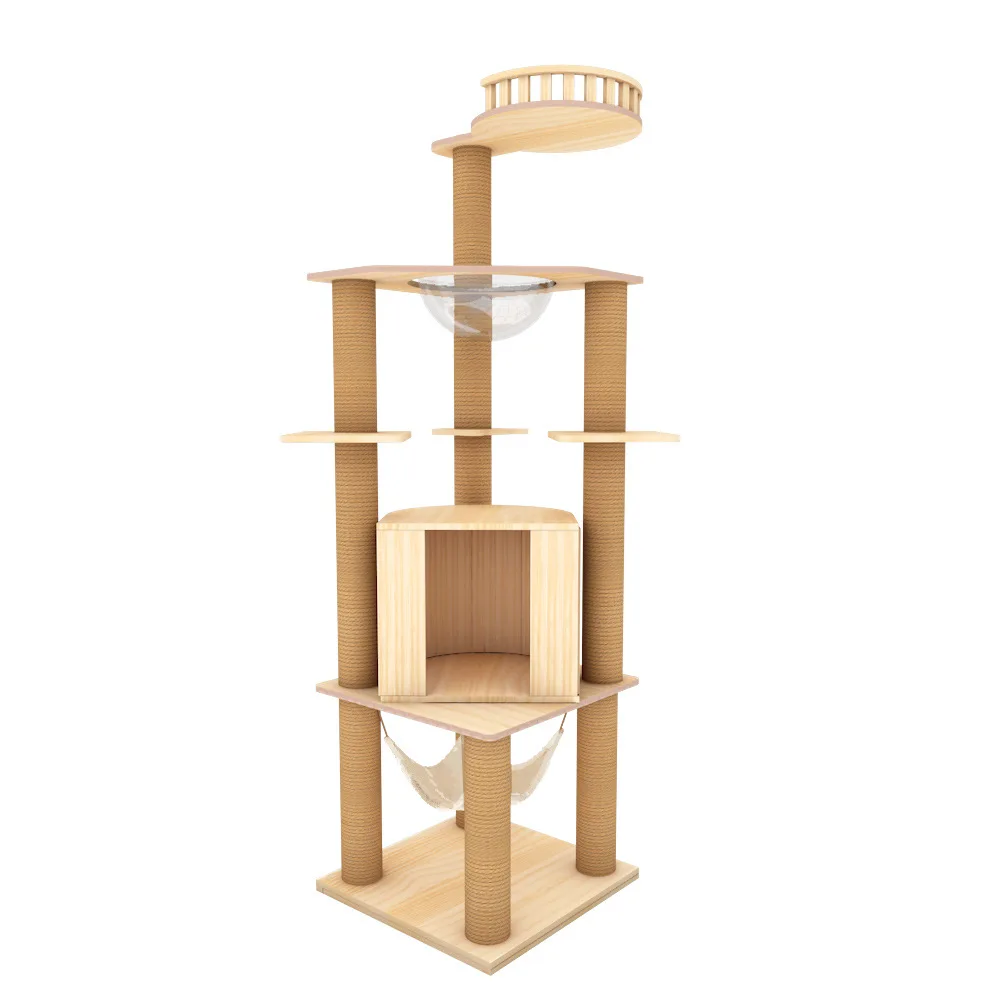 Рама для скалолазания кошек из цельного дерева космическая капсула большая