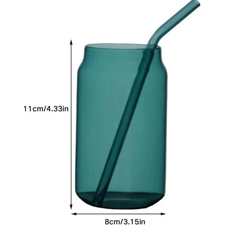 

BOUSSAC Modern Minimalist Straw Cup Transparent Glass Straw Home Coffee High Temperature Resistant Large Capacity Glass Cup