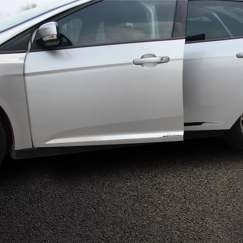 

Для 2012-2018 Ford Focus Автомобильная дверь боковой молдинг отделка Украшение Аксессуары Стайлинг нержавеющая сталь