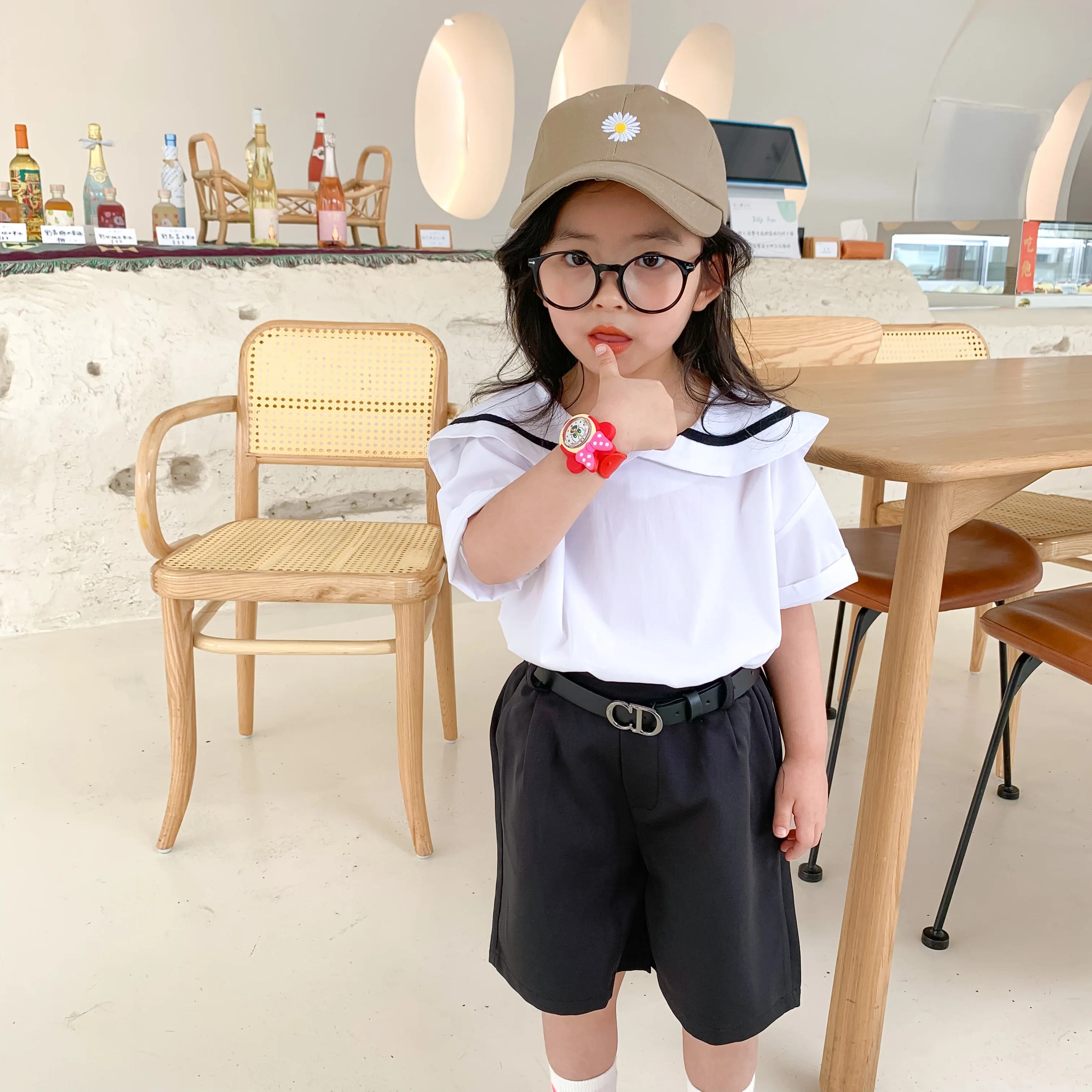 Блузка в морскую полоску с воротником Питер Пэн блузка короткими рукавами и Пэн.