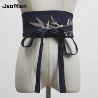 japanese embroidery vintage style waist cummerbunds woman wide corset yukata dress accories haori obi yukata waistband