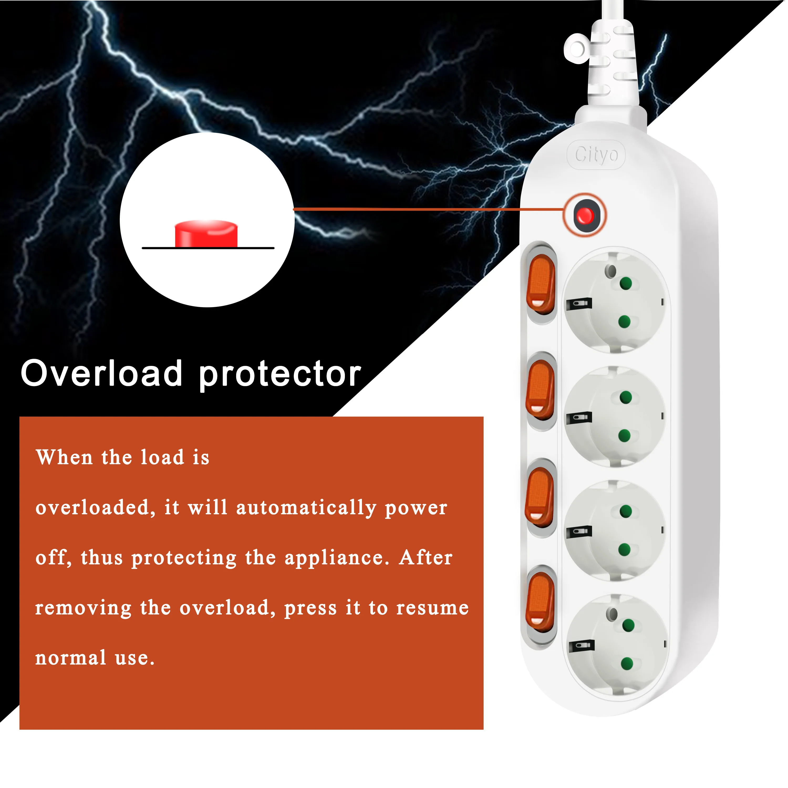 10/16A 250V удлинитель 3/4AC розетка 1 5/2 5 M евровилка с Безопасность двери настольные