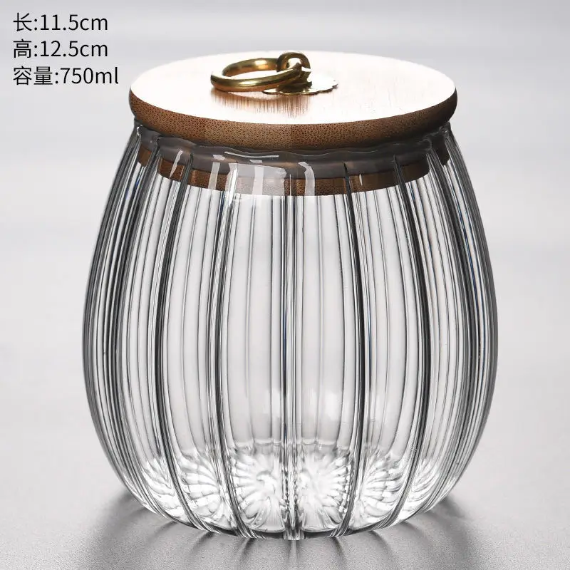 

Glass Tea Can Sealed Cans Transparent Food-grade Large-capacity Storage Cans Grains Storage Jar