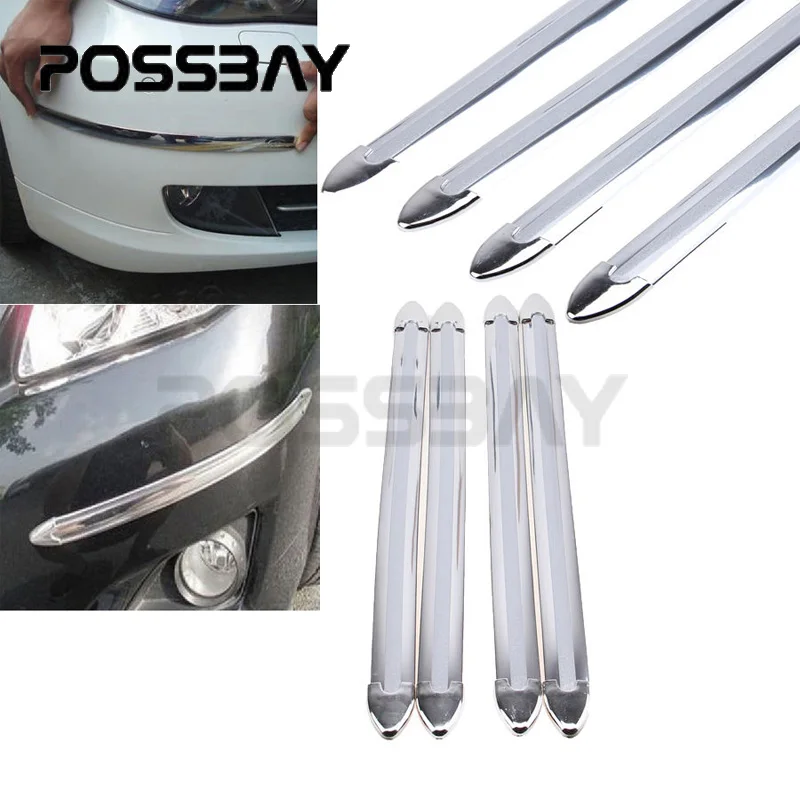 Защитные уголки для автомобиля posbay хромированные серебристые резиновые|bar