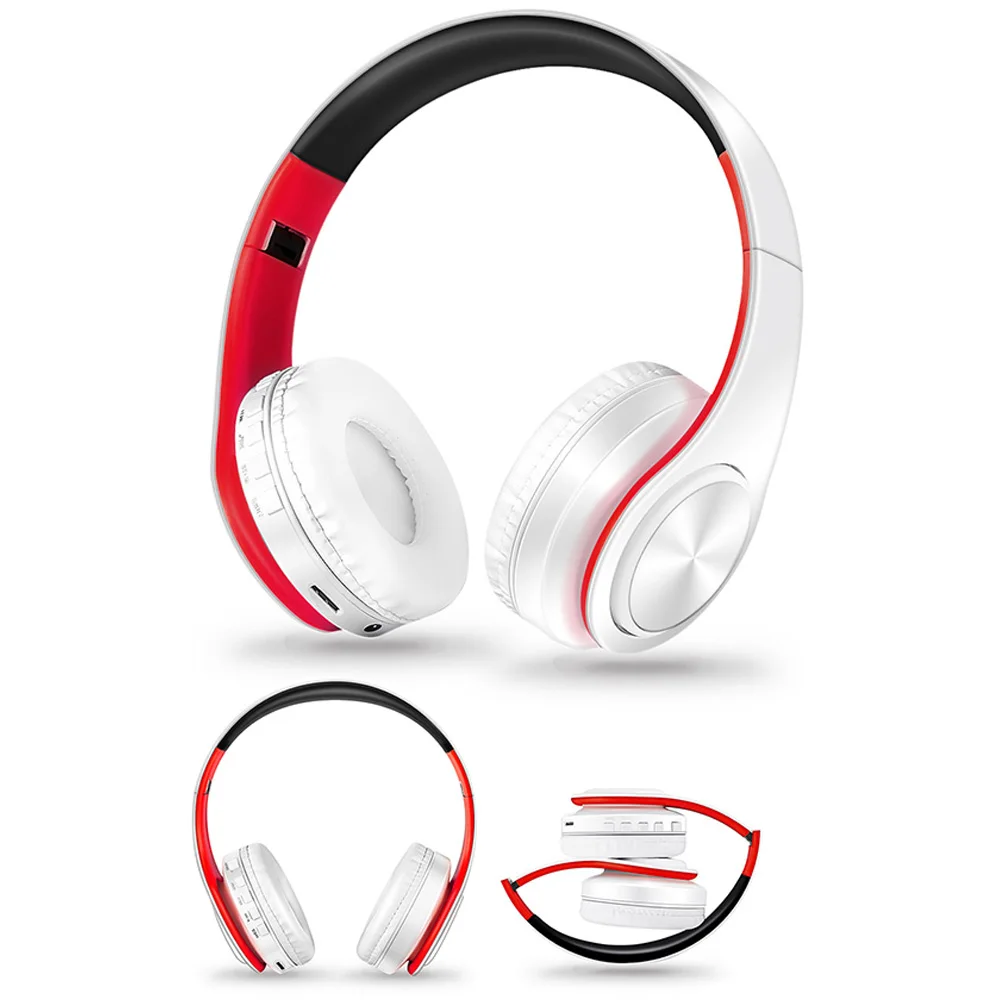 White Red Беспроводные наушники Bluetooth гарнитура стерео Складные Спортивные Беспроводные наушники с микрофоном игровая гарнитура беспроводные наушники - Цвет: White Red