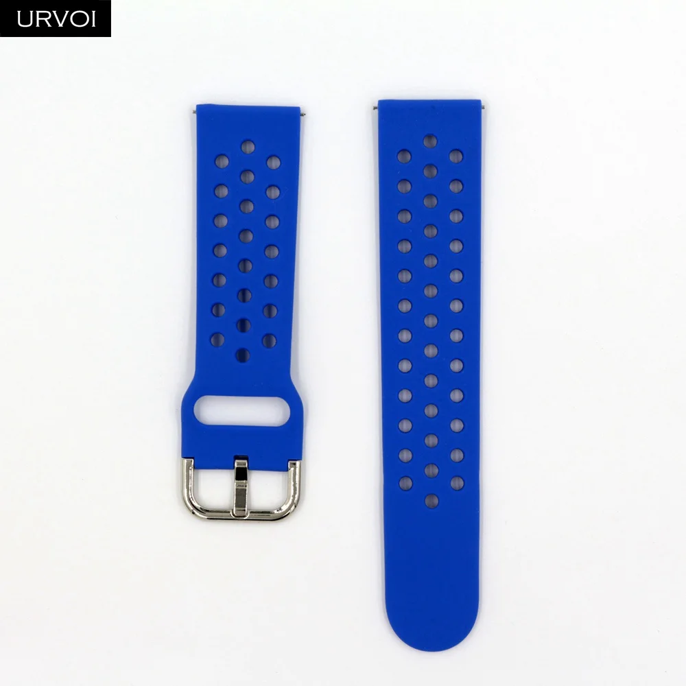 Sarpphire Blue URVOI силиконовой лентой для Galaxy Watch Active/42/46 мм шестерни ремешок для спортивных часов для HUAWEI GT быстроразъемные контакты мягкий сменный 20/22 мм - Цвет ремешка: Sarpphire Blue