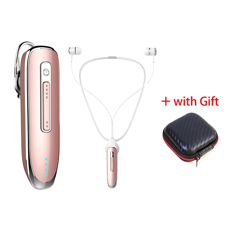 Pink Box Bluetooth гарнитура Handsfree Auriculares беспроводные наушники аккумулятор большой мощности Дисплей наушники с микрофоном - Цвет: Pink Box