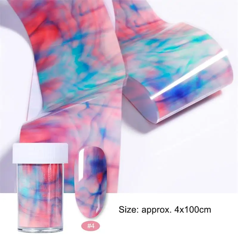 1 Roll-4 4*50 см серия Psychedelic Sky Фольга для ногтей смешанные узоры наклейки для переноса ногтей аксессуары дизайн для украшения ногтей 10 узоров - Цвет: 1 Roll-4