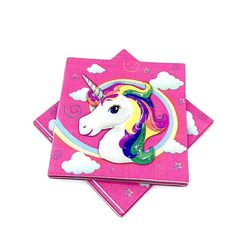 

Hot Sale Unicorn 40PCS/lot Family Party Disposable Tableware Girl Birthday Party Baby Shower Unicorn Cup Plate Napkin Supply