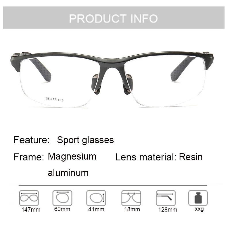 Оптическая оправа для очков мужчин очки по рецепту из алюминиево-магниевого