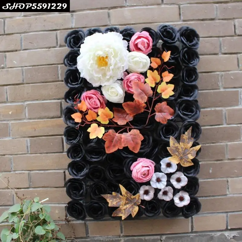 

60x40cm Simulation Rose Decoration Flower Wall Wedding Venue Layout Artificial Flower Deco Silk Cloth Simulation Background Wall