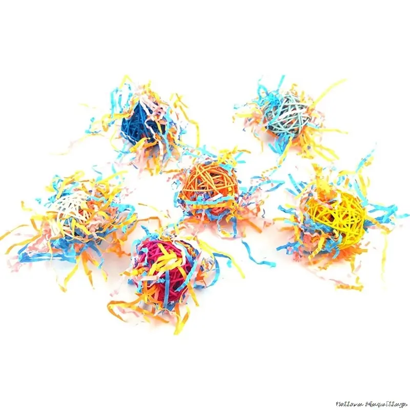 

Pet Bird Toy Cockatiel Parrot Natural Rattan Ball Toys For Birds Training Playing Chewing Lovebird Supplies