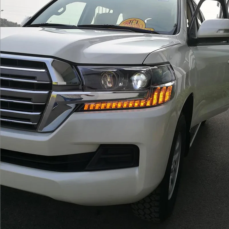 Автомобильный светодиодный налобный фонарь для Toyota Land Cruiser LC200 2016 2017 2018 головной