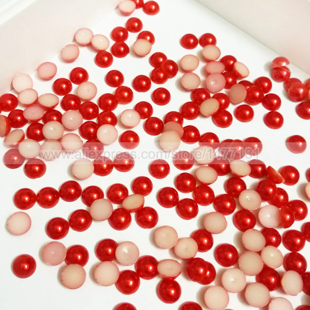 200 шт 8 мм красный жемчуг для изготовления карт полукруглые имитация