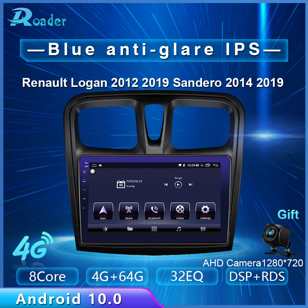 Автомобильный мультимедийный плеер Roader Android 10 0 автомобильный DVD для Renault Logan Sandero
