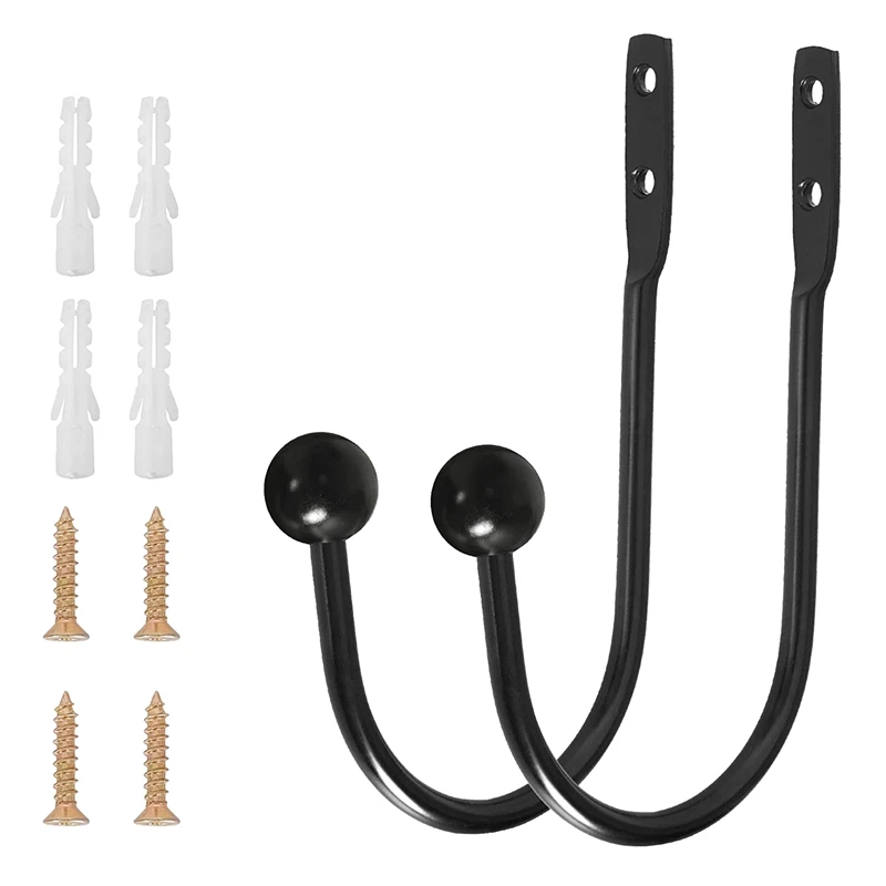 Curtain Tiebacks Drapery Holdbacks Simple Vintage Style With Screws (4Pcs Black) | Обустройство дома