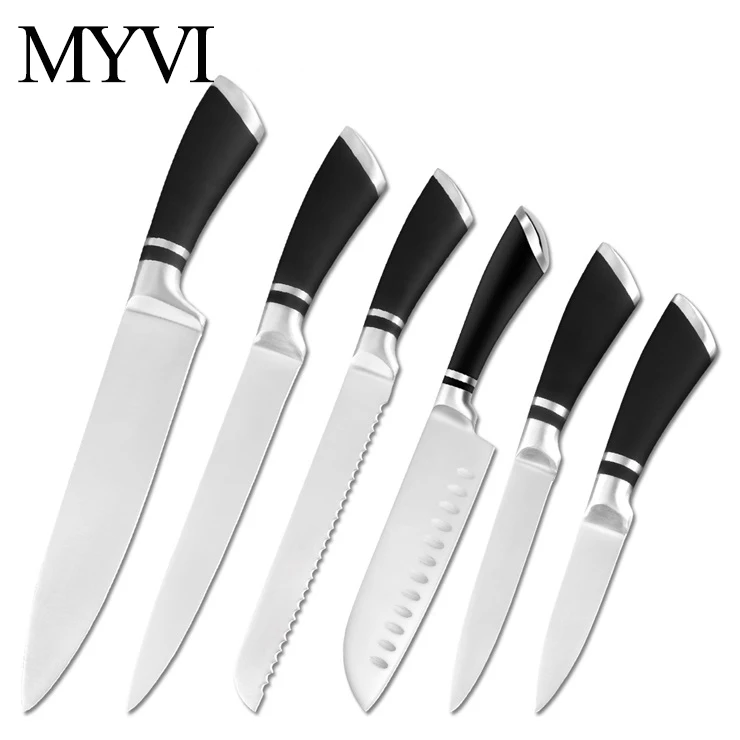 A.6 pcs set Кухонные ножи ручной работы из нержавеющей стали, аксессуары для кухонных ножей, японский нож для приготовления фруктов, Santoku, шеф-повара, набор ножей для нарезки хлеба - Цвет: A.6 pcs set