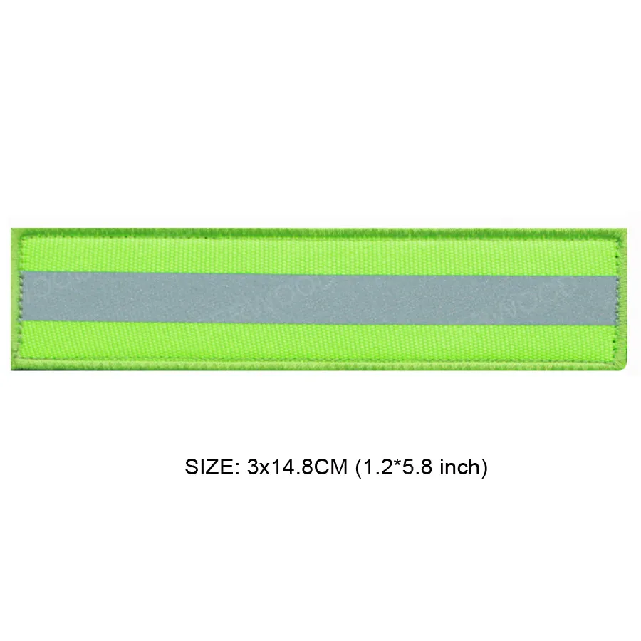green 3x14.8cm Светоотражающая Боевая застежка нашивка на тему безопасности крюк петля пожарный спасательная полиция EMT EMS Hi Vis полоса нашивка, значок, аппликация - Цвет: green 3x14.8cm