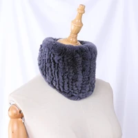 2020 women real fur handmade winter knitted fur scarf genuine rex rabbit fur headbands girls ring cowl snood scarves triangle