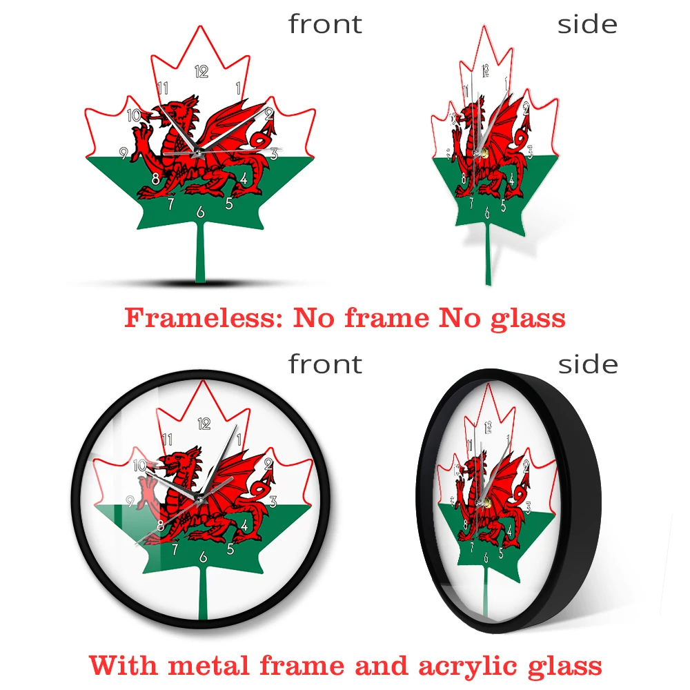 Настенные часы с флагом Уэльса шикарные украшения красным драконом на белом