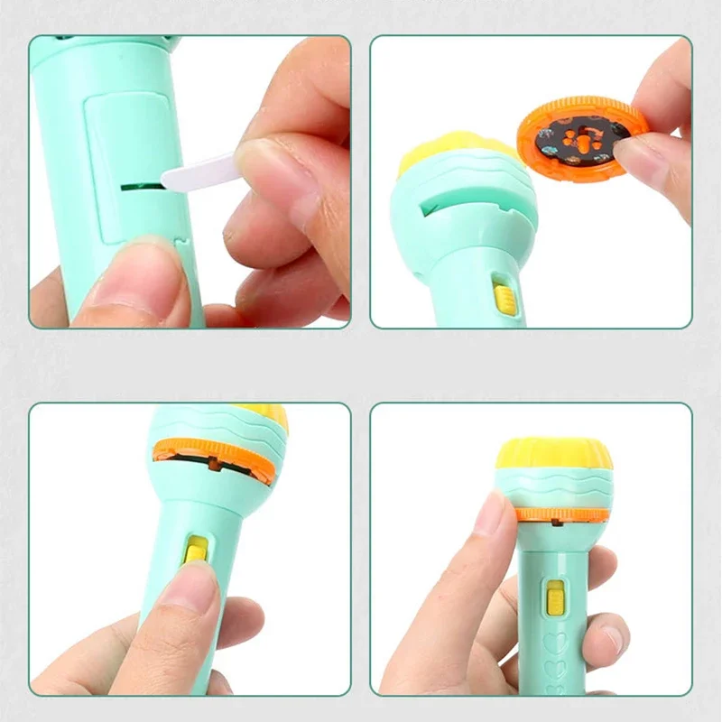 Kids Flashlight Storybook Torch HD Animation Cartoon Early Educational Toy Handed Projector Learning Machine Toys For Children | Игрушки и