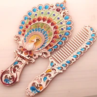 portable mirror and comb set antique folding exquisite bathroom mirror gift box packaging birthday present new year gift