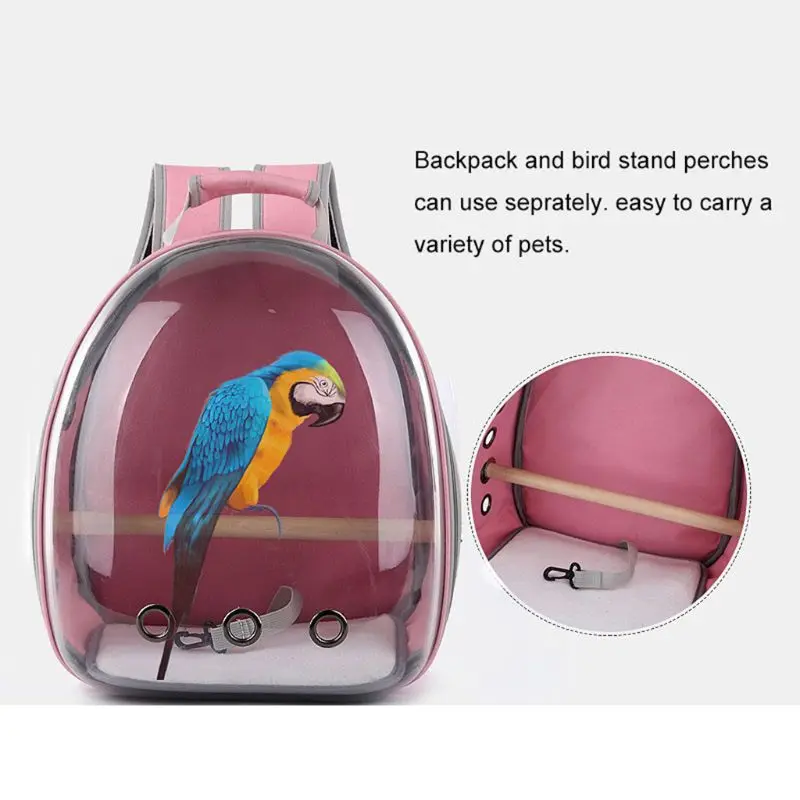 

Pet Parrot Carrier Bird/Cat Travel Bag Space Capsule Transparent Backpack Breathable 360 Sightseeing