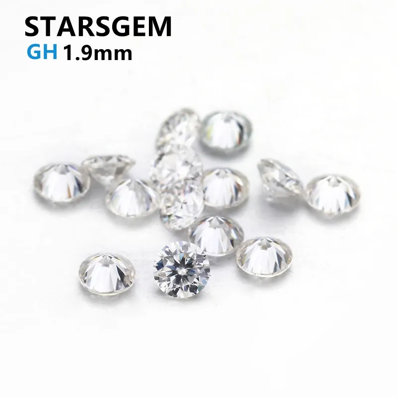 Цвет GH 25 шт белые свободные алмазные бусины 1 9 мм круглые блестящие моиссаниты