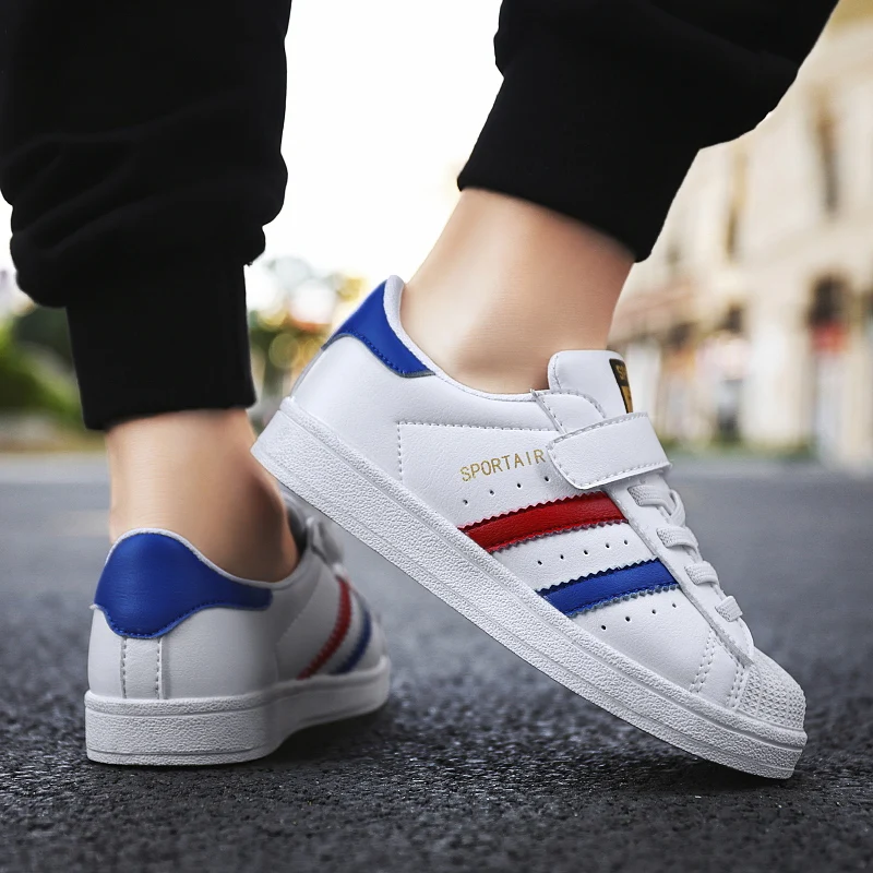 boys brand leather running shoes flat girls kids sneakers non slip children sport shoes outdoor child boy girl footwear run hot free global shipping