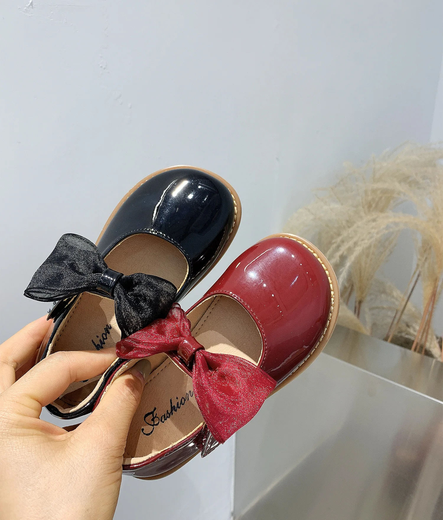 

Children Fashion Mary Jane Shoes Girl Bow-knot Leather Shoes Kid Solid Color Princess Shoes Toddler Baby Round-toe Leather Shoes
