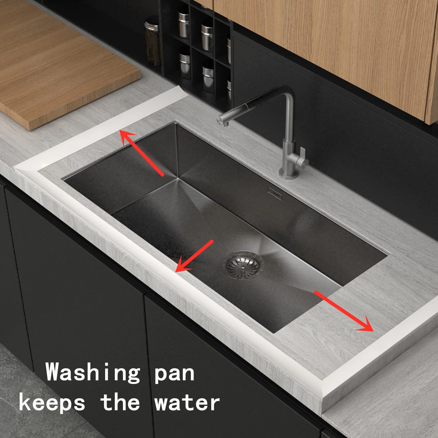 

3M Silicone Water Stopper Strip Bendable Kitchen Countertop Retaining Bathroom shower dam Flood Barrier Dry and Wet Separation