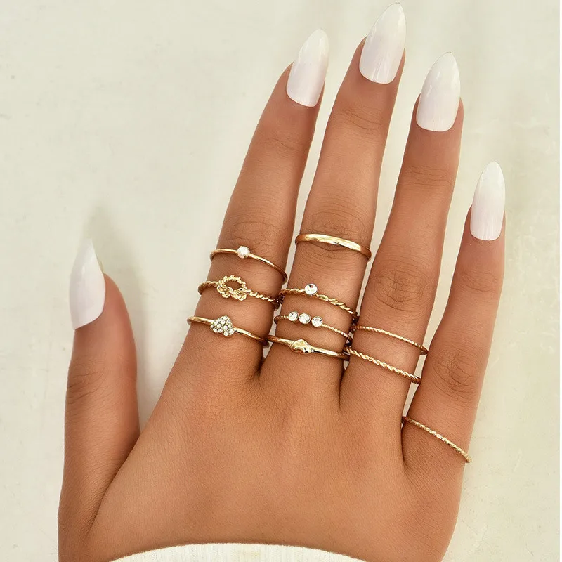 

10 шт./комплект, Женское кольцо в виде сердца