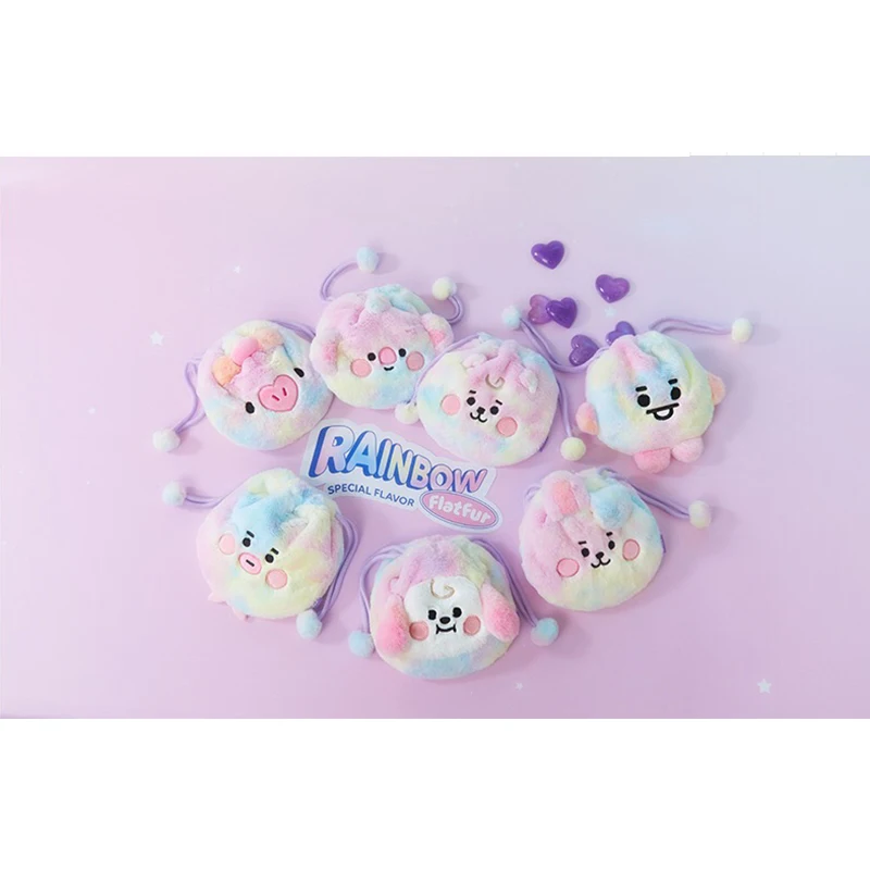 

New product creative cute rainbow series drawstring bag cartoon tie-dye storage bag handbag coin purse