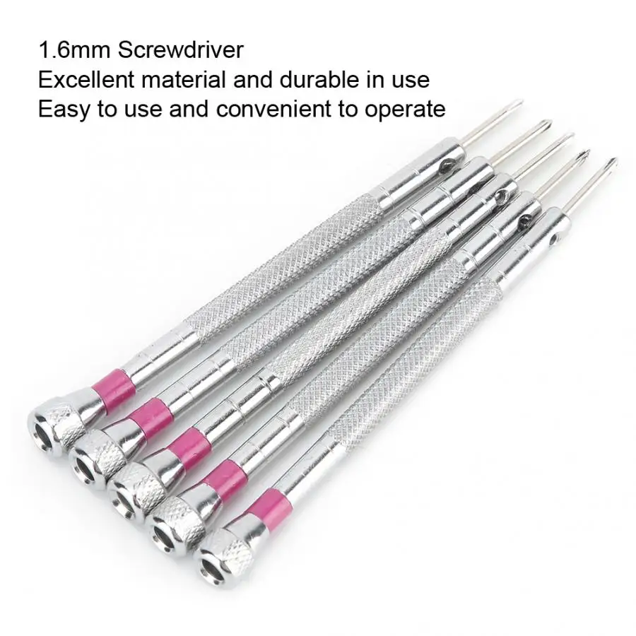 5Pcs 1.6mm Precision Watch Screwdriver Set Stainless Steel Cross Glasses Clock Repairing Tool Kit New | Наручные часы