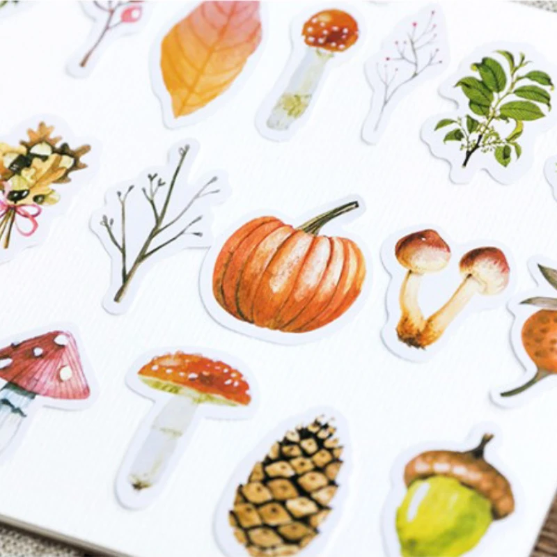 46pcs/set Forest Squirrel pinecone Stickers Kawaii Planner Decoration Scrapbooking Sticky School Supplies | Дом и сад