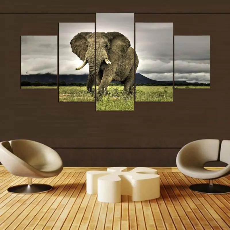 5 шт. декоративные Слоны на холсте для спальни гостиной | Дом и сад