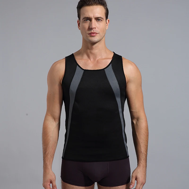 Мужской жилет-сауна для тренировок талии жилет на молнии корсет из неопрена