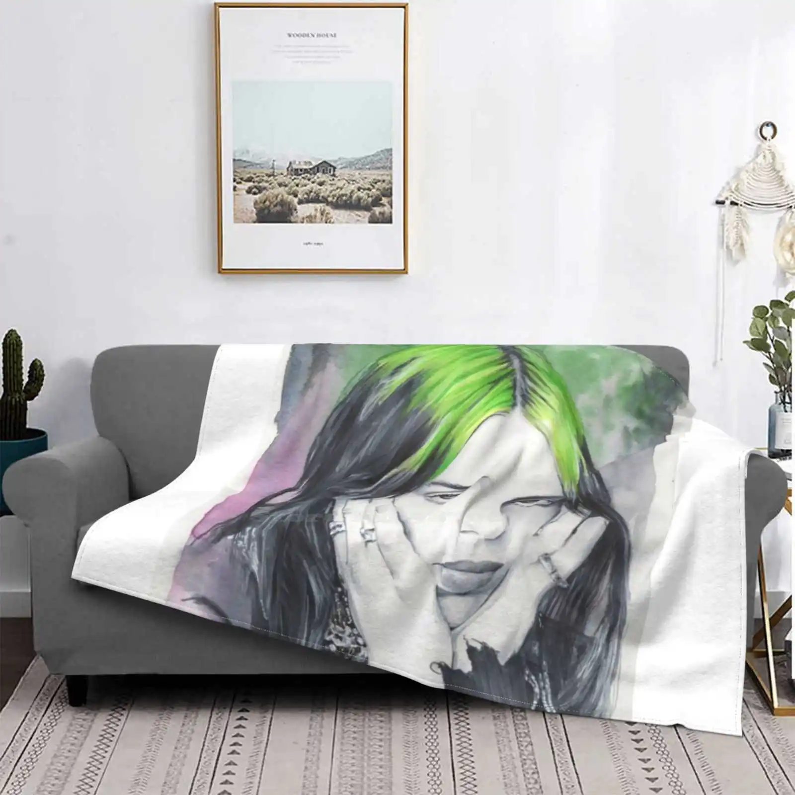 Удобное фланелевое одеяло зеленого цвета с креативным дизайном - купить по