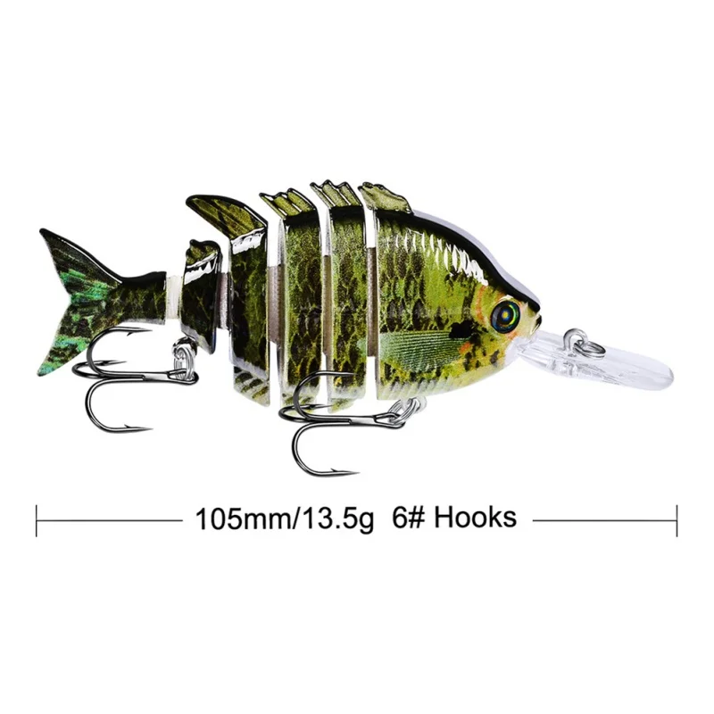 

2021 6 Sections Fishing Lure 10cm 14g Premium 6 Sections Multicolor Swimbait Lures Fishing Tackle Sinking Wobblers Fishing Lures