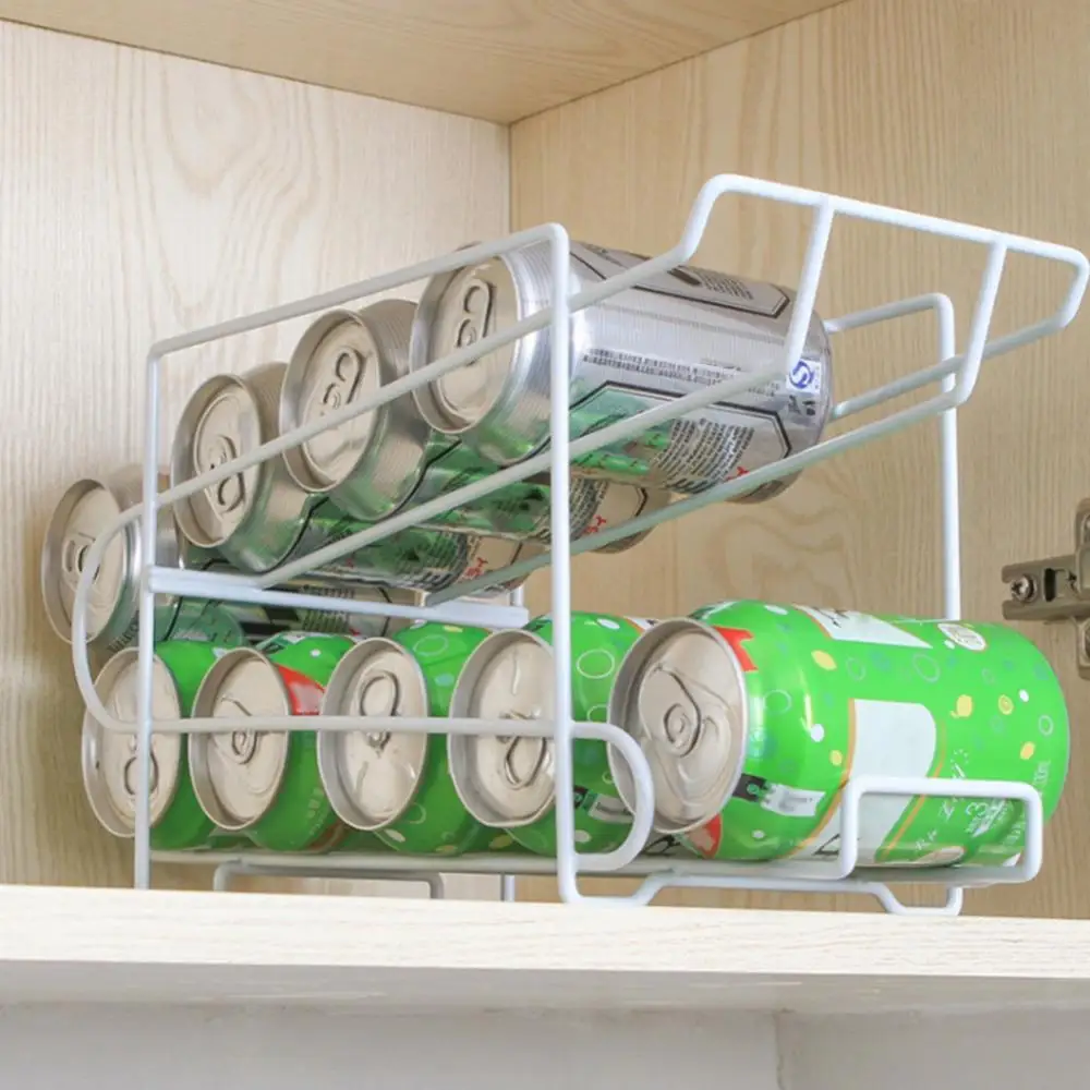 

40% Hot Sales!!! Double-Layer Can Soda Storage Rack Shelf Fridge Organizer Kitchen Drink Holder