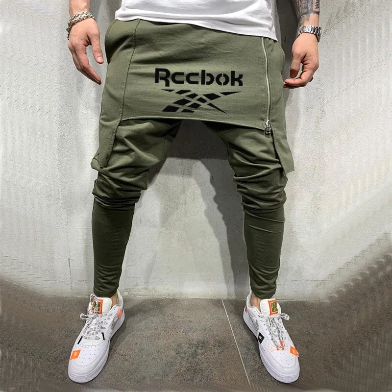 

Winter Men Cotton Jogging Pants Front Skirt Design Fashion Street Cool Bottoms Men Casual Pencil Pants Hip Hop Trousers