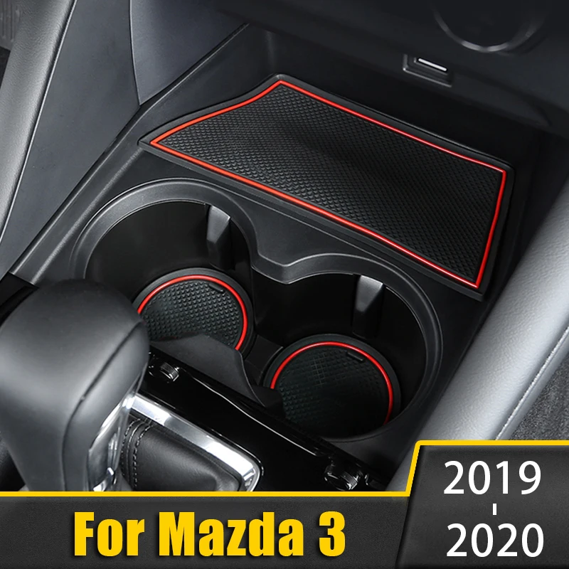 For Mazda 3 Axela 2019 2020 2021 BP Car Rubber Mat Door Mat Interior Anti-Slip Cup Pad Gate Slot Pad Decoration Accessories