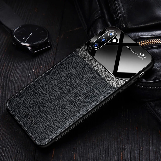 Кожаный чехол из оргстекла для samsung galaxy note 10 plus чехол для samsung note10plus note 10 plus note10+ note10 coque funda - Цвет: Black