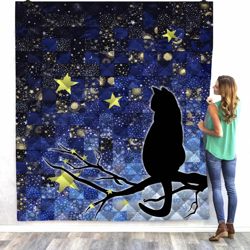 Хэллоуин кошка ужас Тыква принт одеяло для взрослых мягкое Хлопковое большого