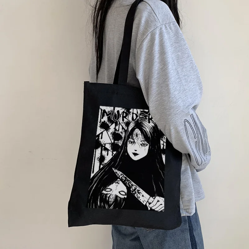 

anime Japanese Tomie female bag Harajuku gothic canvas bag horror cartoon large capacity shopper bag casual fashion shoulder bag