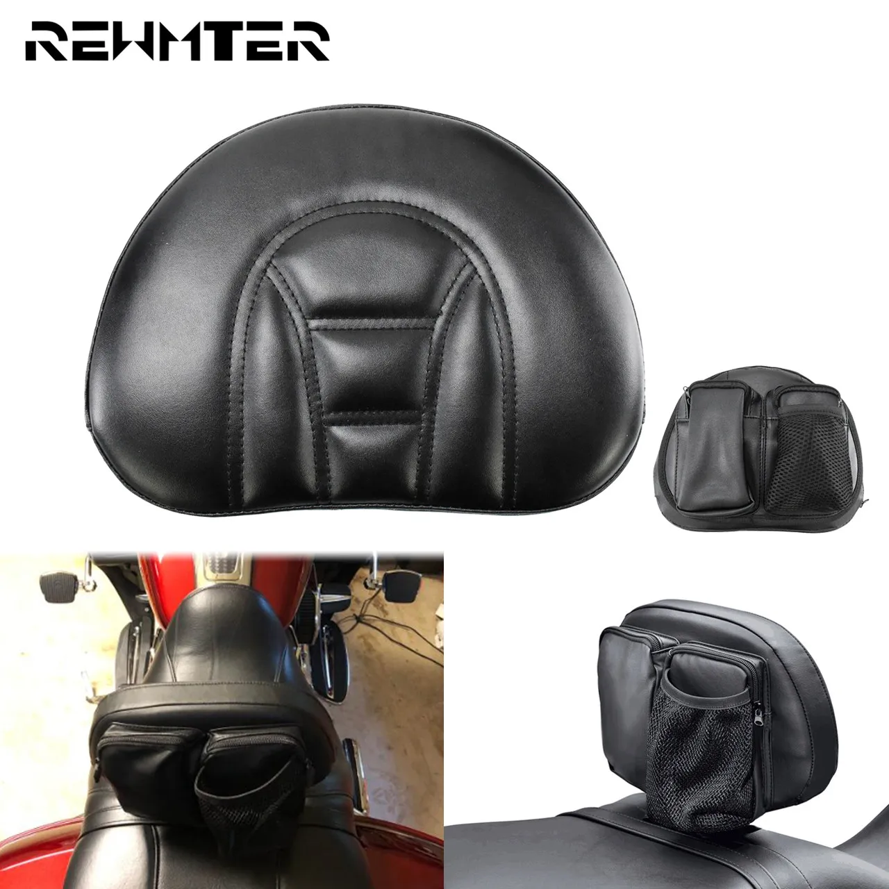 Органайзер для спинки мотоцикла с карманом сетчатый черный чехол Harley Touring Dyna