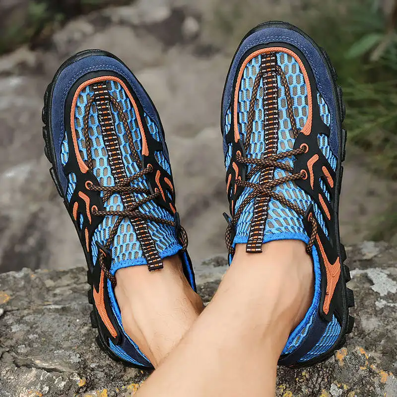 2021 New Summer Men's Trekking Shoes Breathable Mesh Climbing Shoes Men Light Outdoor Hiking Shoe Man chaussure homme randonnee