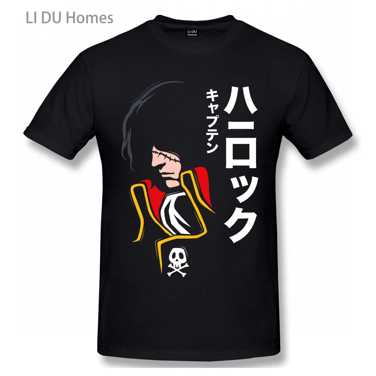 

Space Pirate Captain Harlock Anime T Shirt Oversize Cotton Tshirts Short Sleeve Streetwear T-shirts Tee Tops