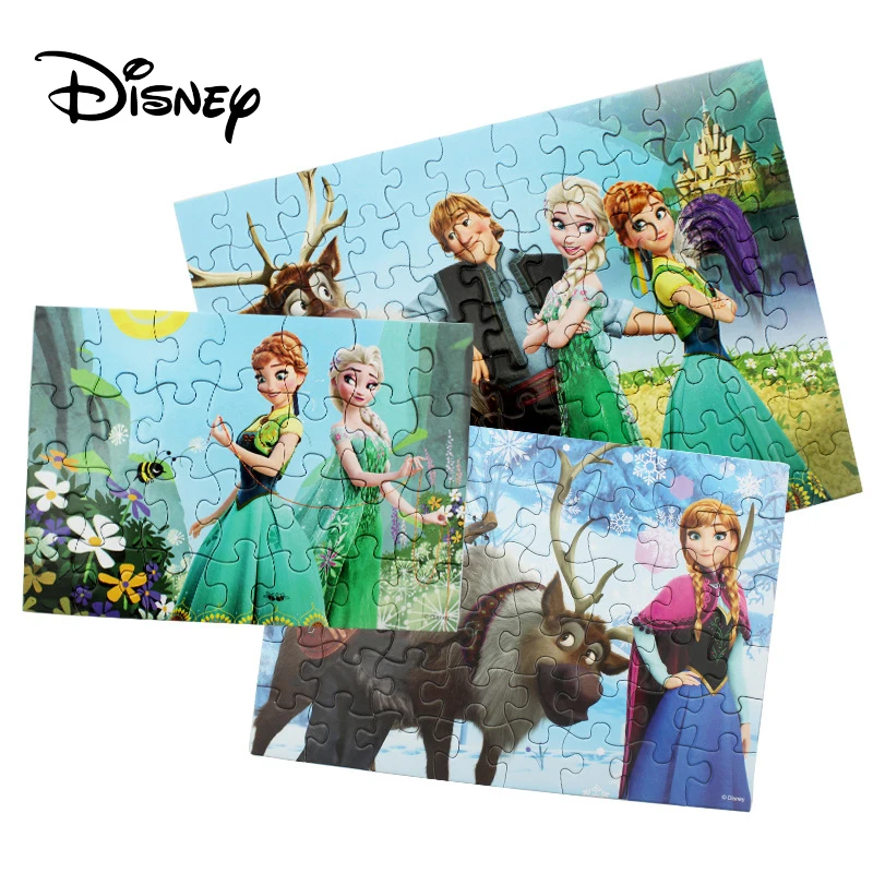 Disney Newst 28 + 48 88 штук 3 в 1 головоломки для детей принцессы из мультфильма “Холодное