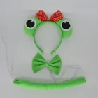 Набор для вечевечерние, плюшевый зеленый цвет, искусственный галстук-бабочка, хвост, для детей и взрослых, костюмы для косплея животных, повязки для волос на Пасху, Хэллоуин, Рождество